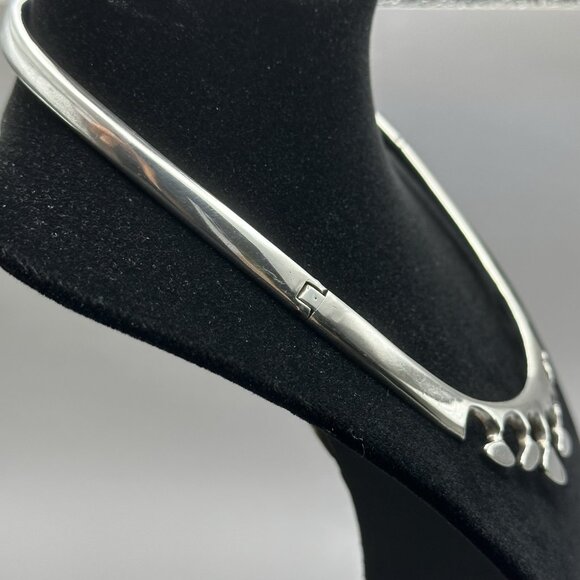 Modernist Organic Necklace Collar Choker Torque Taxco Mexico Sterling Silver - Picture 8 of 12